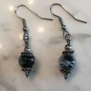 Black Swirl Earrings
